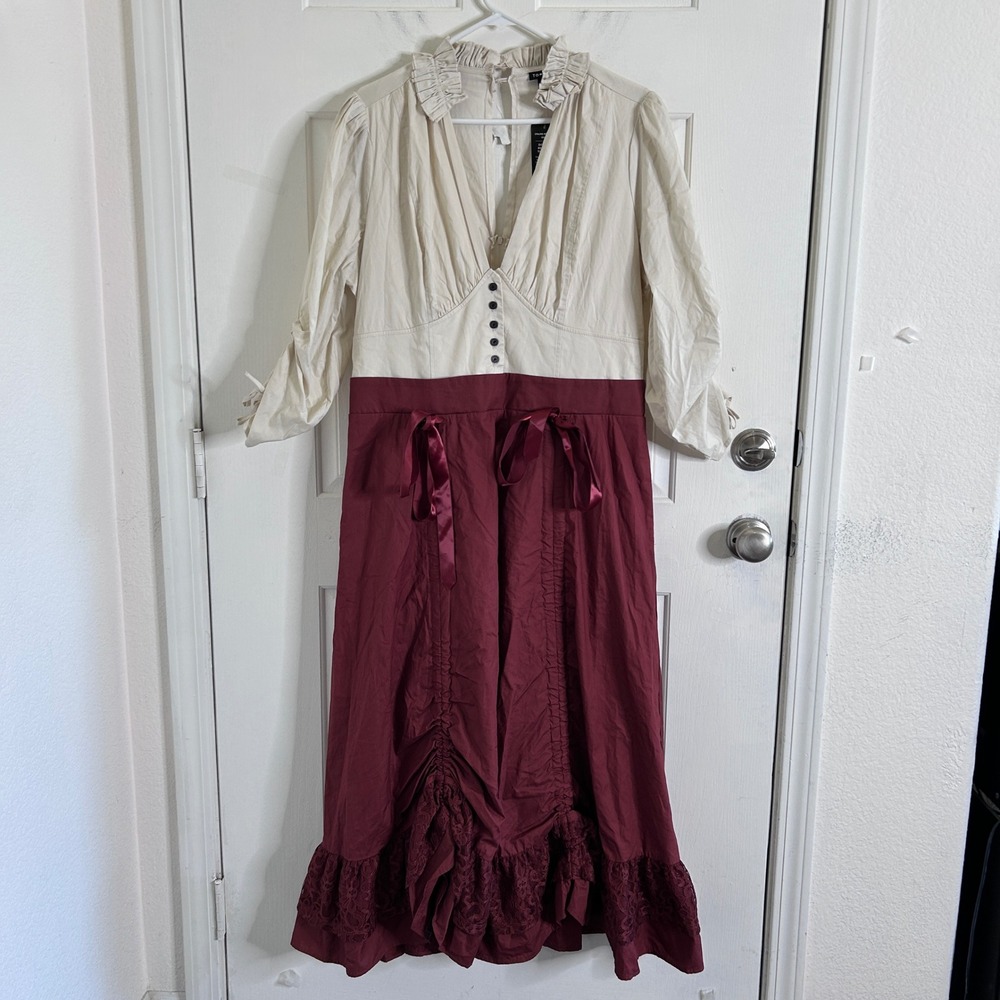 NWT Torrid Halloween Steampunk Poplin Dress Pirate Saloon Cosplay Women 1X - Picture 6 of 16
